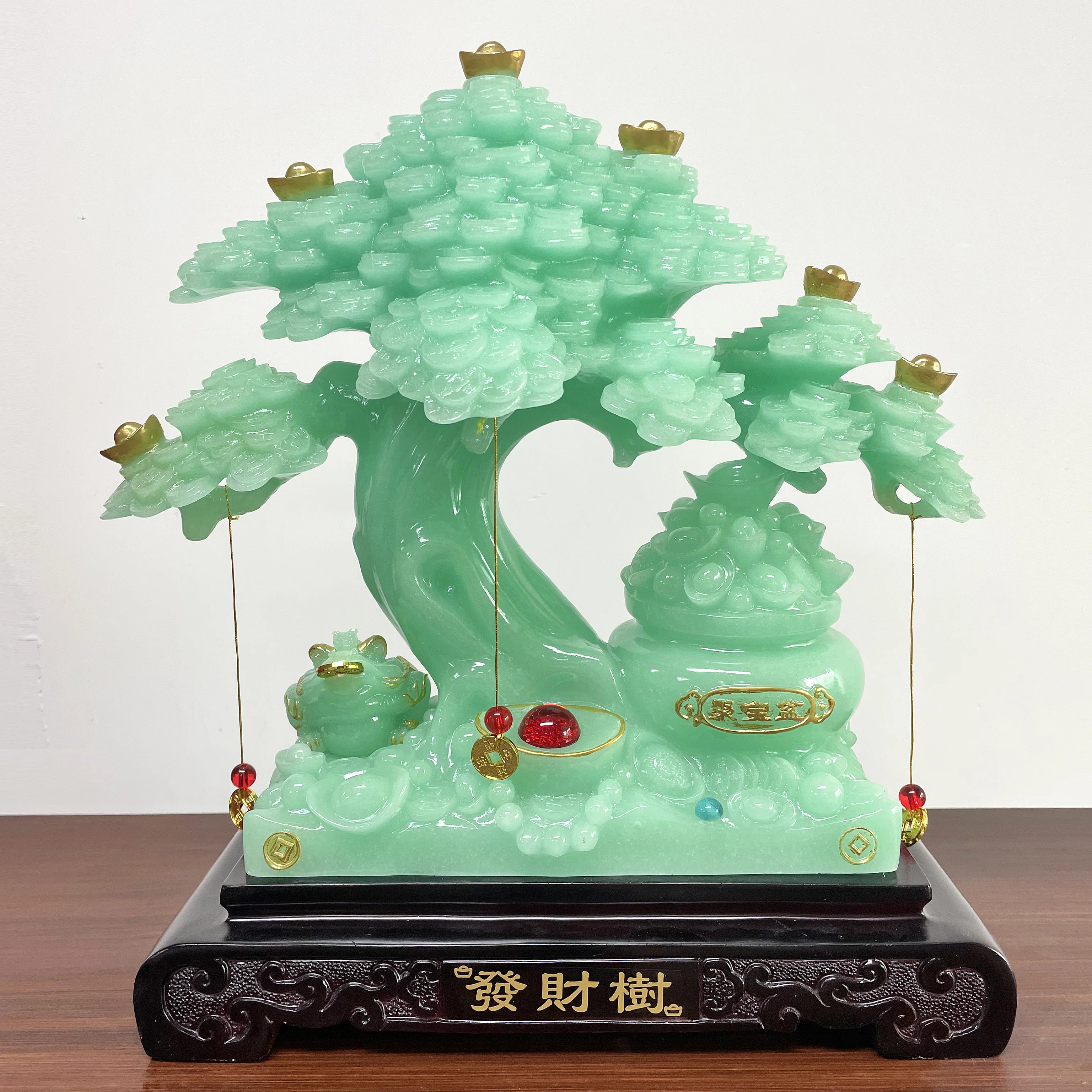 2024 China Feng Shui Decorative Feng Shui Decoration Popular Lucky Money Tree Gemstone Tree Resin Statue