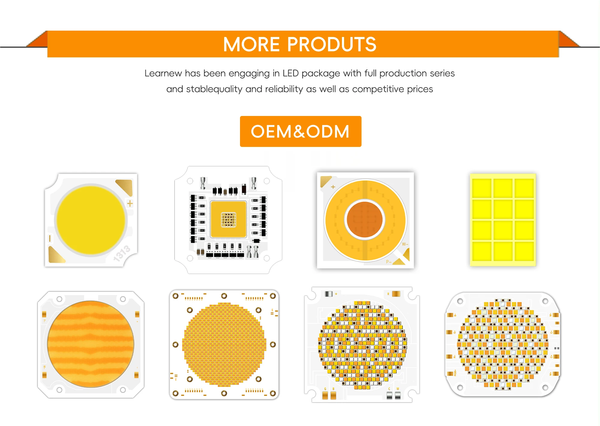 High CRI 95 97 98 LED COB Chip for Photography Light with Dimmable Function