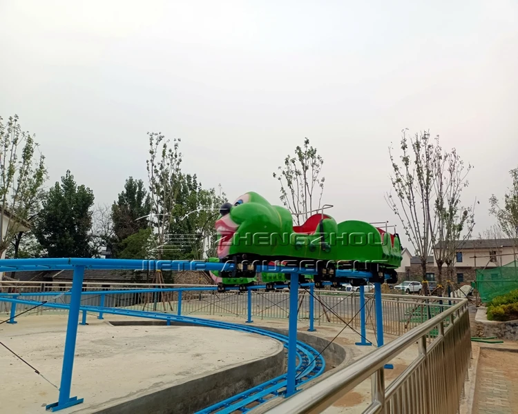 Worm Small Roller Coaster Rides For Sale, Mini Roller Coaster Kiddie Ride, Outdoor Park Rotary Ride