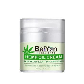1.7Oz Natural Hemp Extract Oil Message Cream 50ml for Pain Relief Anti-aging Moisturizing Hemp CBD Skin Care Face Cream