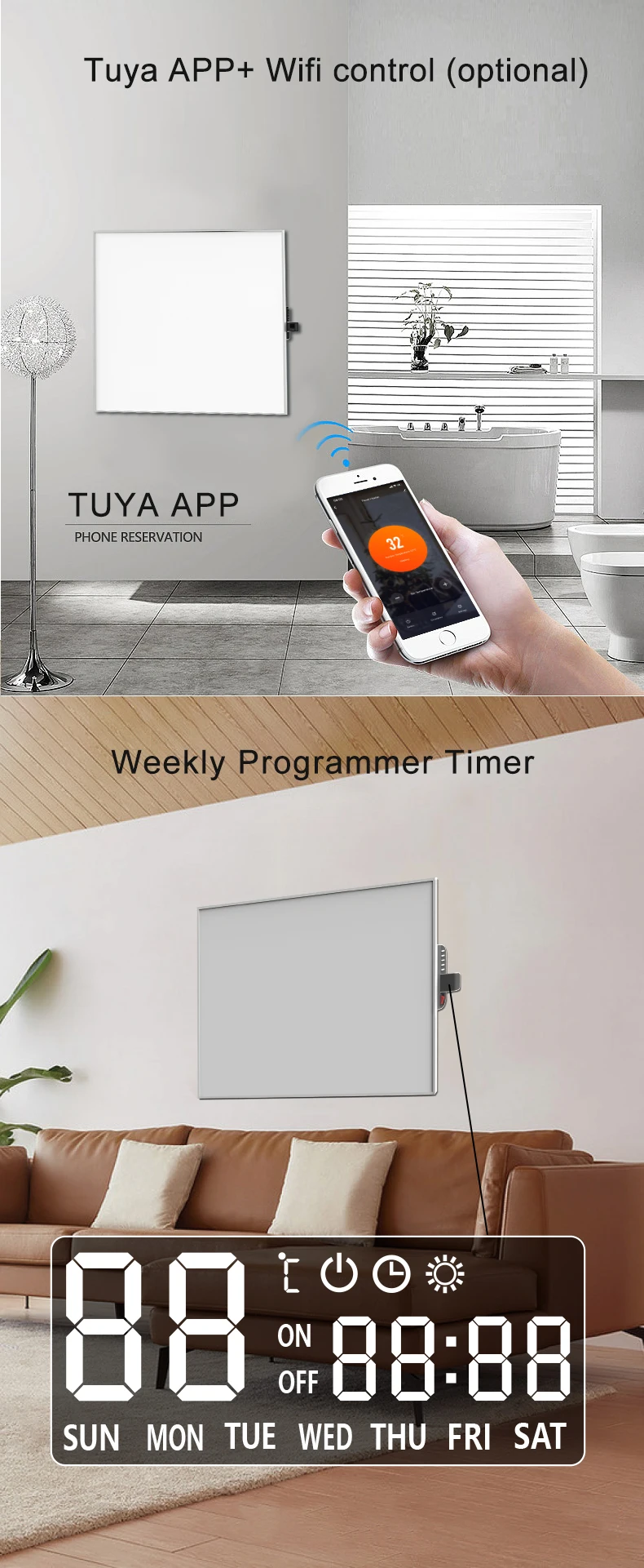 2023 Pet Infrared Heating Panel Ir Infrarotheizung Smart Ceiling Heater