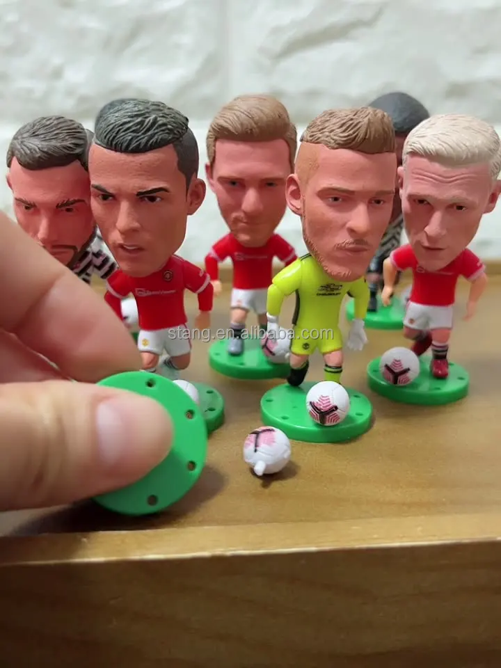 Custom Pvc Toys Manufacture Plastic Soccer Players Figures Vinyl Football Player Action