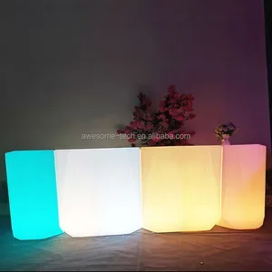 Modern Multi Colors Change Plastic Rechargeable Waterproof Bar Event Party Banquet Lounge Furniture Led Bar Counter