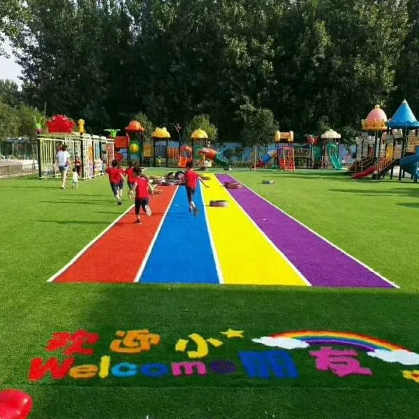 Anti-UV Colored Artificial Grass Turf 25mm for Landscape Playgrounds  Available in Red Yellow Blue Purple