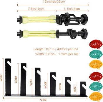 Photography Backdrop 6 Roller Wall Mounting Manual Photo Background Holder Support System with Hooks Bars for Home Studio Live detail image