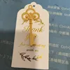10 thank you bronzing card hemp rope golden key