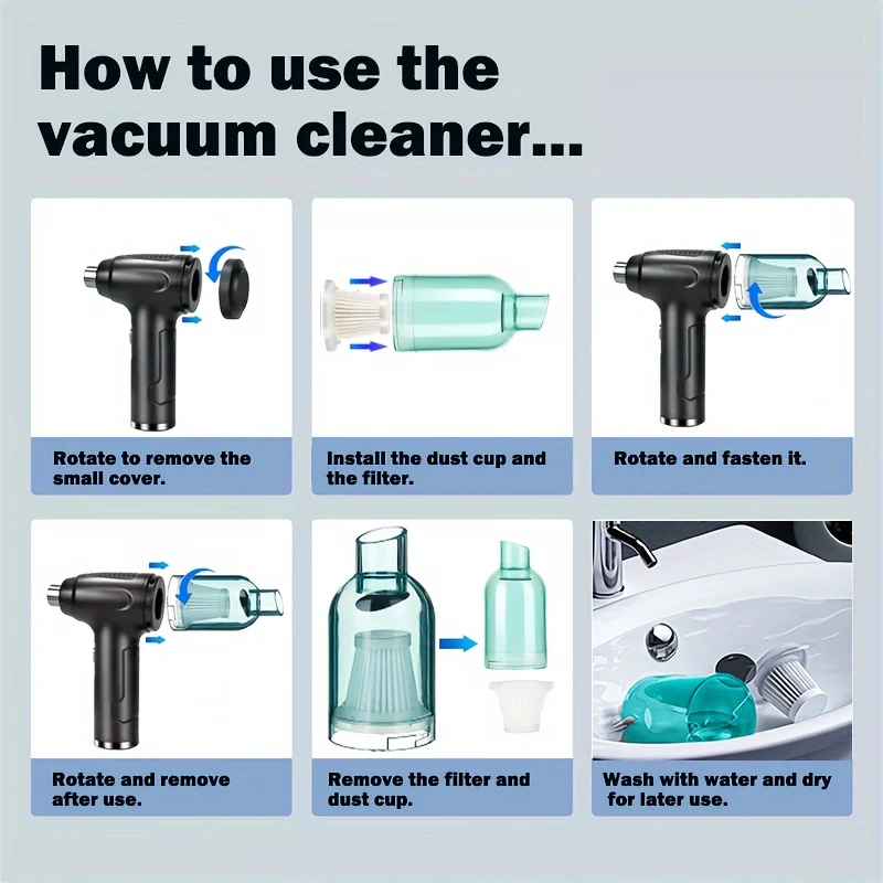 Воздушный пылесос беспроводной портативный многофункциональный электрический пылесос