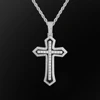 3mm silver rope chain+small pearl cross pendant