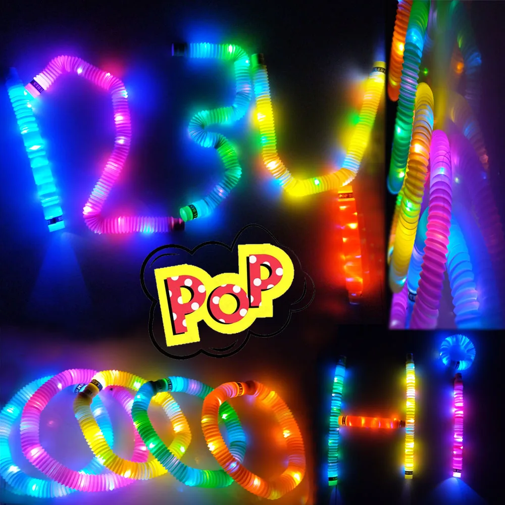 Lights up Pop Fidget Tubes Party Favors LED Glow in The Dark Pop Pipes  Party Supplies Sensory Toys Pop Tubes - China LED Toys and Pop Fidget Tubes  price
