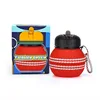 Botella plegable de silicona con forma de bola, 550 ml - Roja