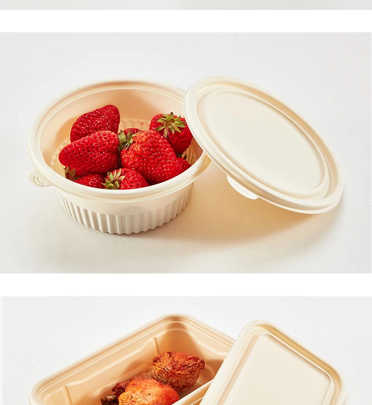 Takeaway Packaging Box Corn Starch Clam Shell Food Grade Materials 6*6 ...