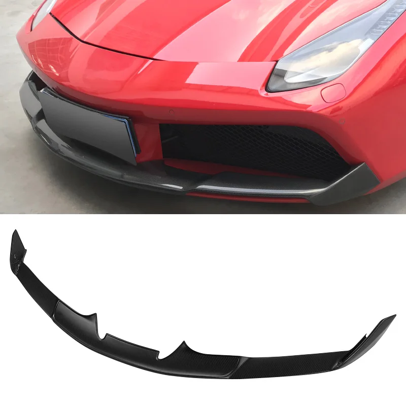 N Style Carbon Fiber Front Lip For Ferrari 488 Front Bumper Body Kit