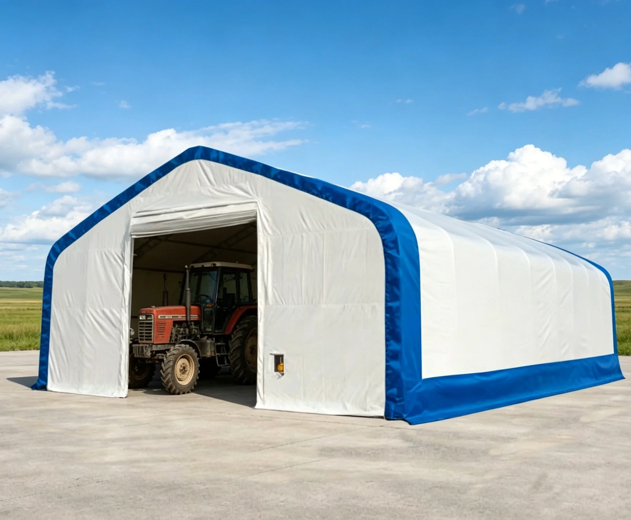 Double Truss Fabric Building for Farming Equipment  Storage, Agricultural Warehouse Tent, Heavy Duty Storage Shelter