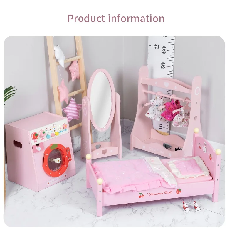 Lovely Children Wooden Standing Mirror Dresser Kids Dressing Mirror