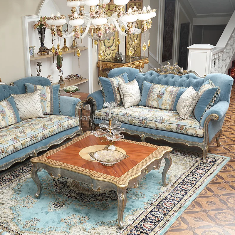 Classic Furniture Living Room Furniture Set Royal Design Wood Frame ...