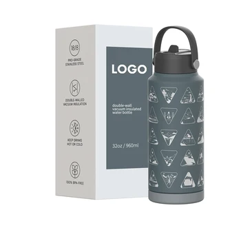 New Design Water Bottle 32oz 304 Stainless Steel Insulated Water Bottle With Silicone Base