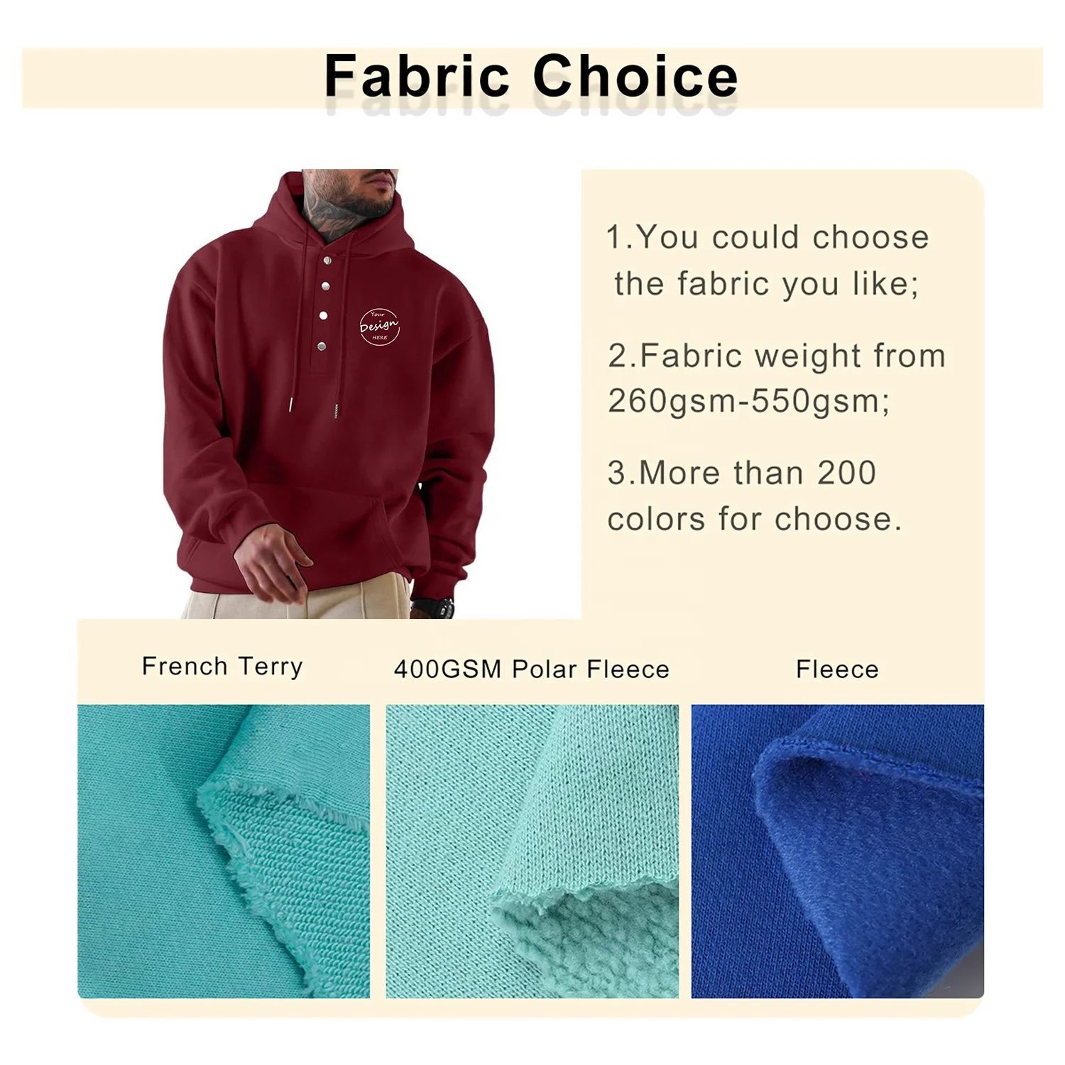 JL927A Stringless Hoodies Quality Thick Cotton Pullover Hoodie No String Kangaroo Pocket Men Snap Button Sweatshirt With Hood