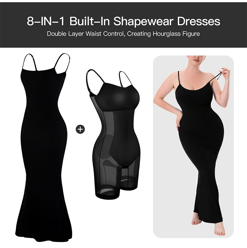 Popular Shaper Dress Built In Shapewear Bra Sculpting Dresses Light