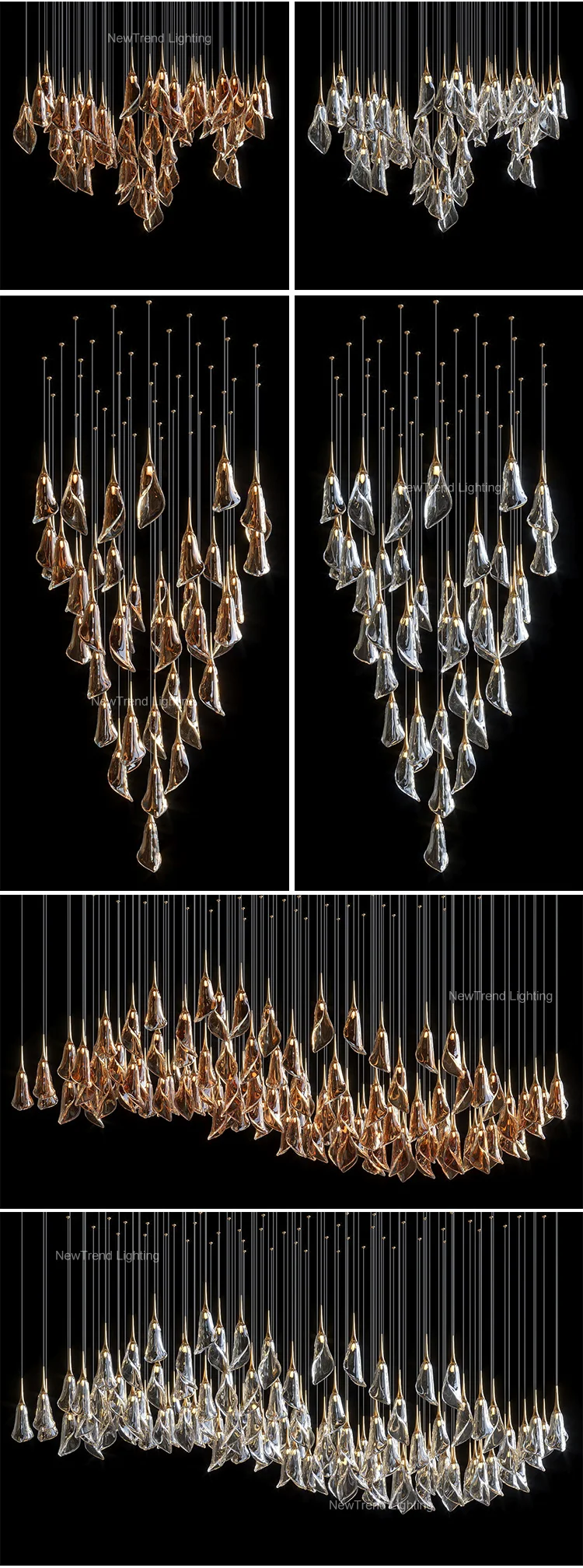 cpl 283 modern style residential decoration hotel lobby hall staircase glass led chandelier light-2