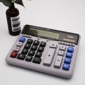 Financial Promotional Item Office School Supplies Dual Power 12 Digits Electronic Calculator