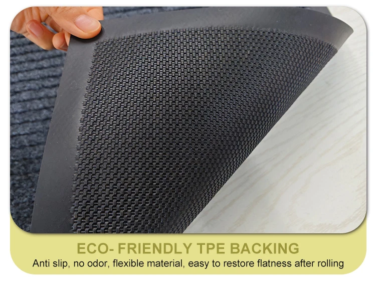 Modern Washable Braided TPE Rubber Backing Reversible Hotel Corridor Door Mat Jacquard Ribs Surface Entrance Indoor(图6)
