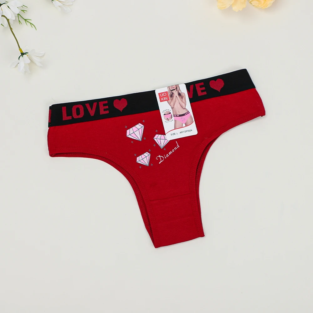 Wholesale School Teen Girls Low Waist Teen Panties 95% Cotton Double Crotch Brazilian Panty Tanga Underwear Dozen Pack 12pcs