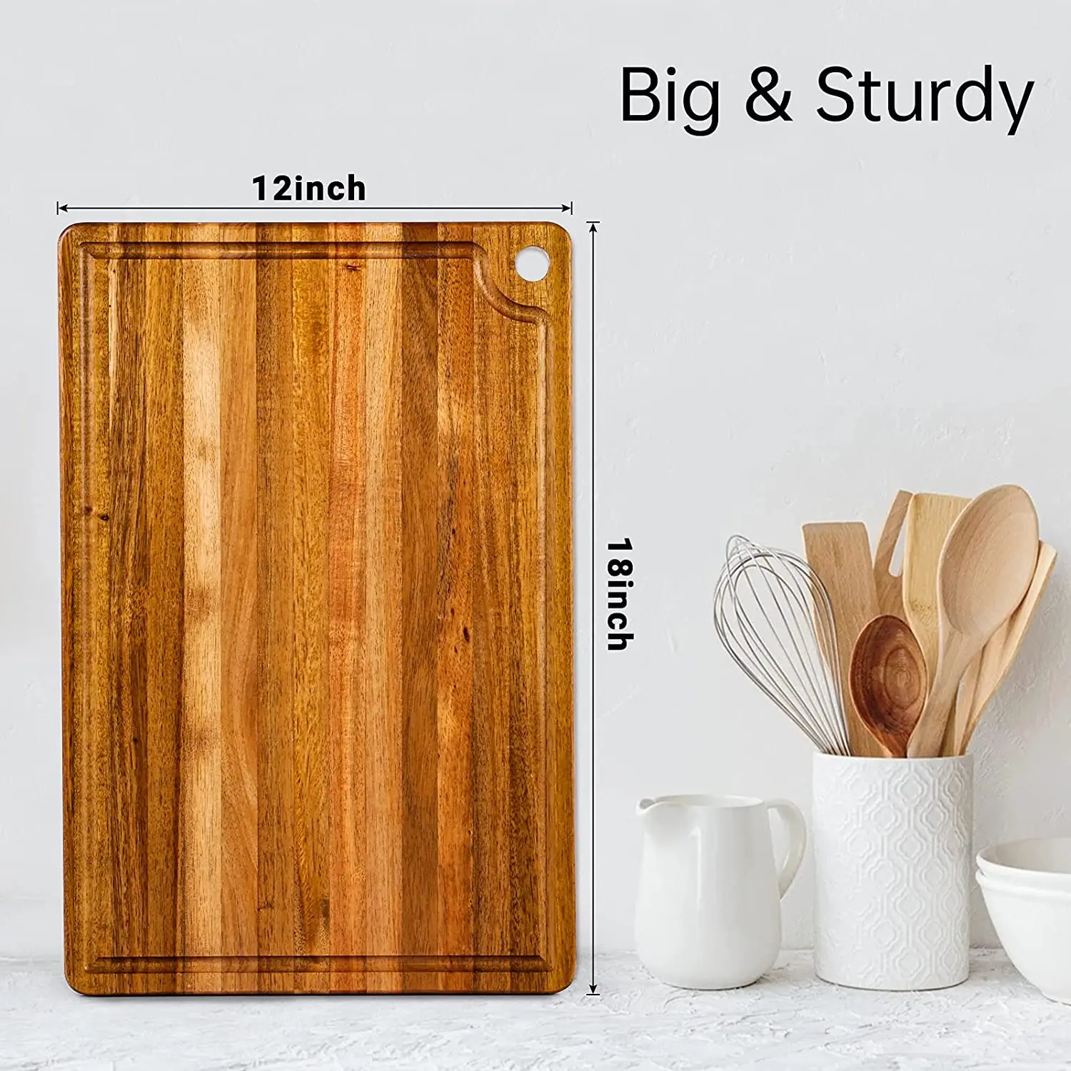 Customizable Large Wood Cutting Board Thick Acacia Wood Chopping Board