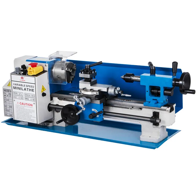 0618 Small Mini Lathe Machine Manual Bench Metal Mini Lathe with a Movable Lamp