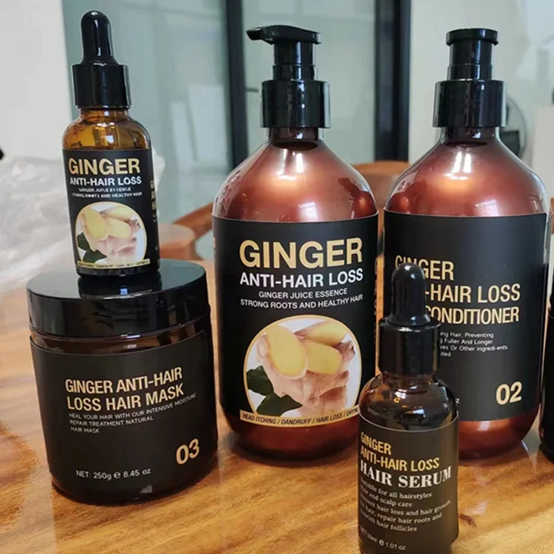 Органический Имбирь против падения волос эфирное масло выпадения перхоти для роста шампунь набор ухода за волосами