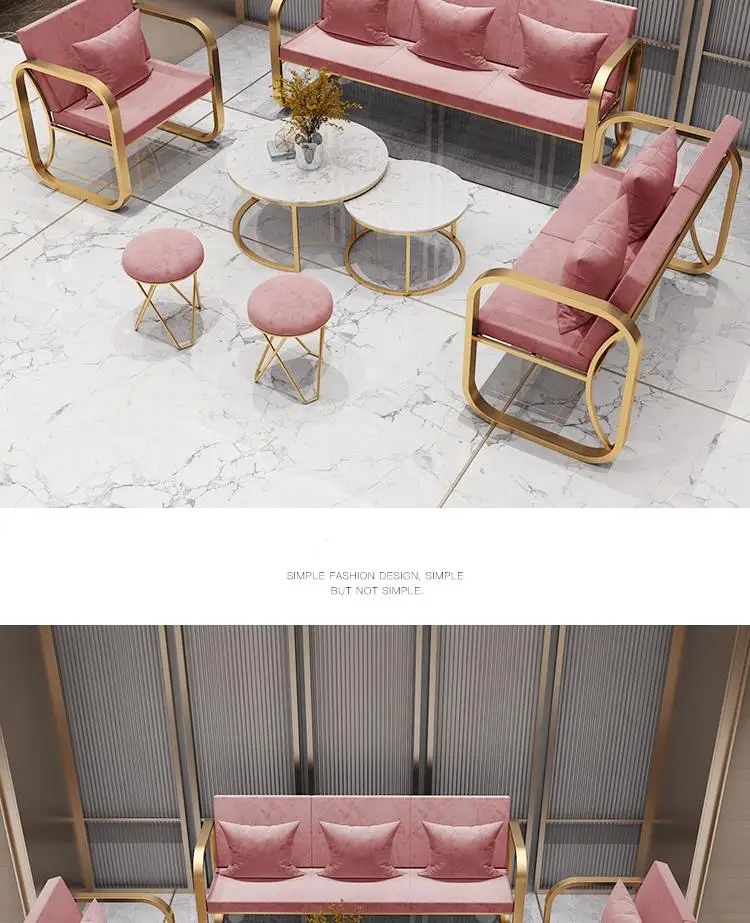 Web celebrity light luxury modern simple small family type sofa for living room furniture leisure pink sofa chair