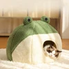 Green frog's three-dimensional nest