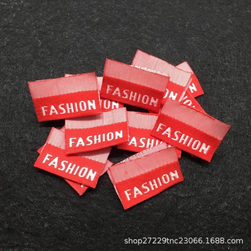 Low Moq Custom High Density Logo Garment Label Neck Satin Woven Silk Labels for Clothing