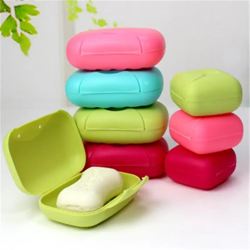 Plastic Soap Box Travel Dish With Lid Waterproof Sealed Portable Case