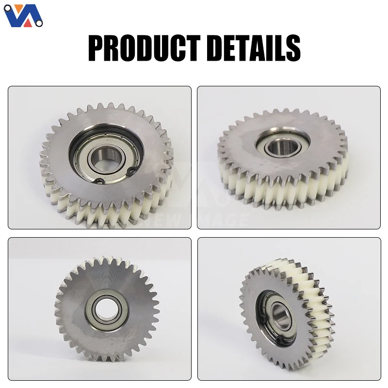 Detailed views of OUXI GT2000 gears with metal teeth nylon core and center bearing