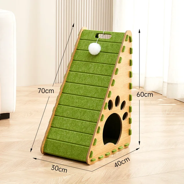 Vertical Eco-Friendly Cat Scratch Board Wear-Resistant Crumbs Anti-Cat Sofa Triangle Claw Board Felt Cat Nest Integrated Meow