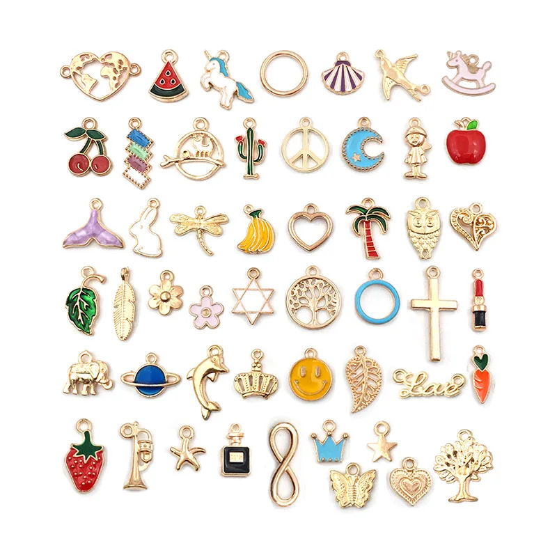 Gold Plated Cute Charm Pendants For Jewelry Making Bulk