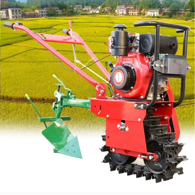 Hand Push Farm Machine Mini Power Tractor Skid Steer Garden Grass Rotary Tiller Cultivator for Sale