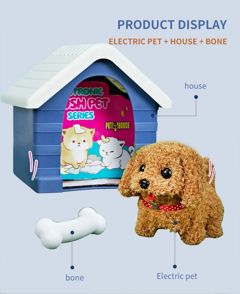Chengji New Arrival Battery Operated Walking Barking Simulation Puppy Cute Plush Pet Soft Electric Toy Dog