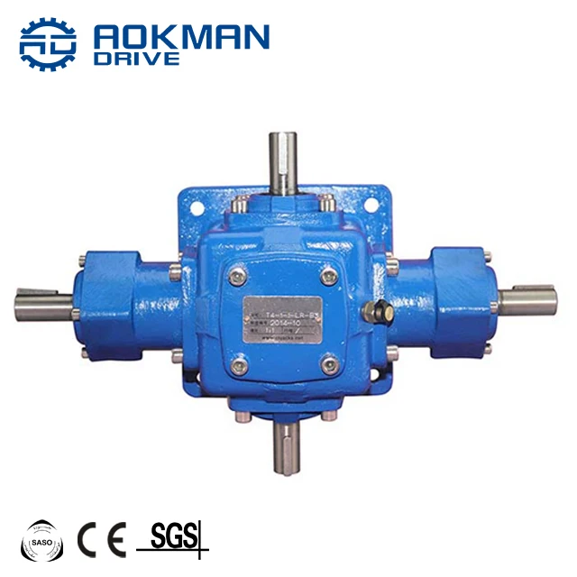 T Series 4 Way Bevel Small Miter Speed Reducer 90 Degree Transmission Gearbox