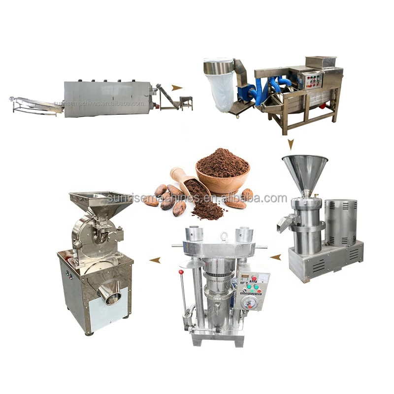 Line Cocoa Powder Equipment Machine Small Scale Mini Cocoa Bean Processing Plant