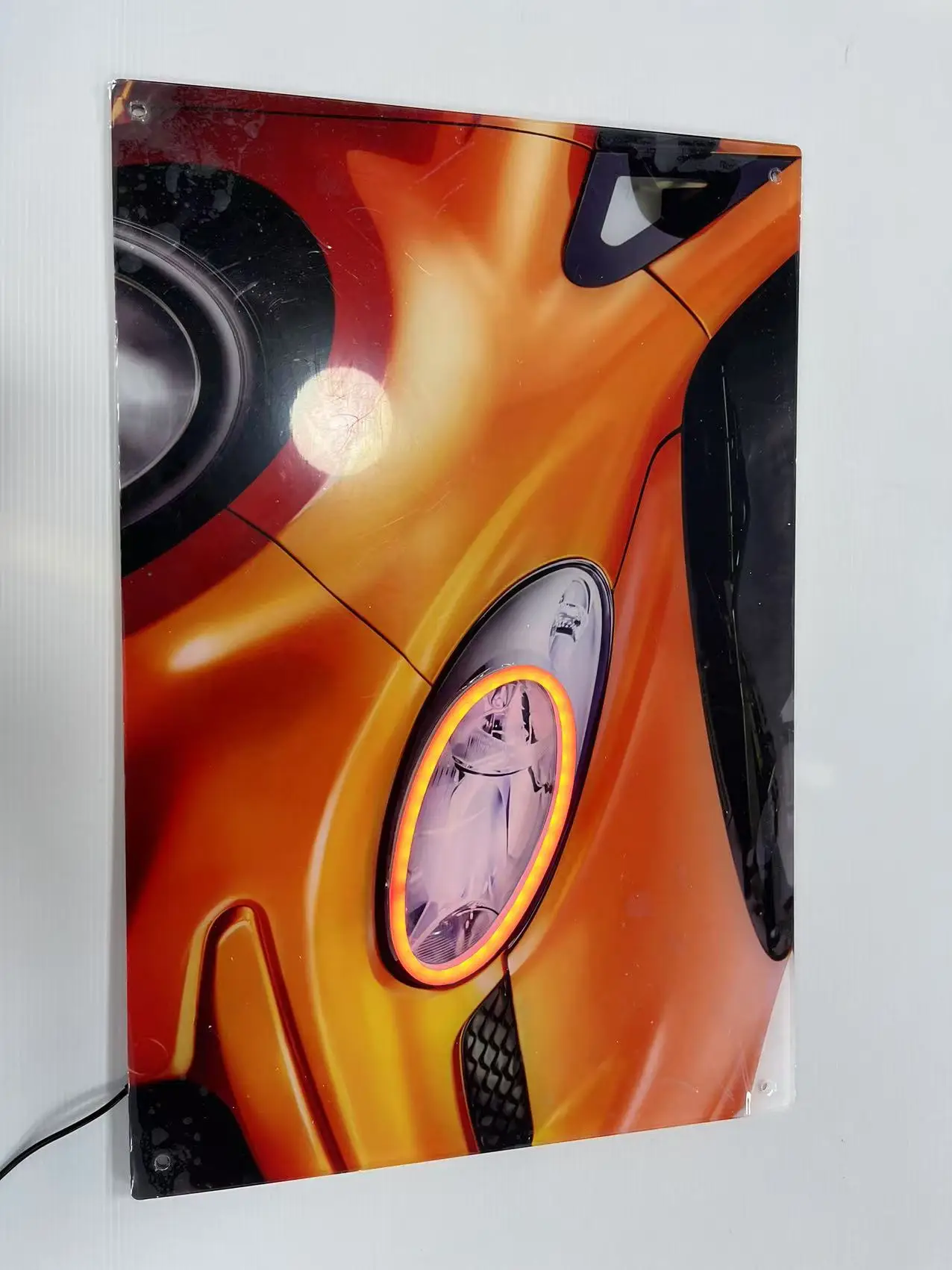Neon LED Car Posters with LED Lights Indoor Home Bedroom Auto Wall Display Anime Poster Digital Signage and Displays