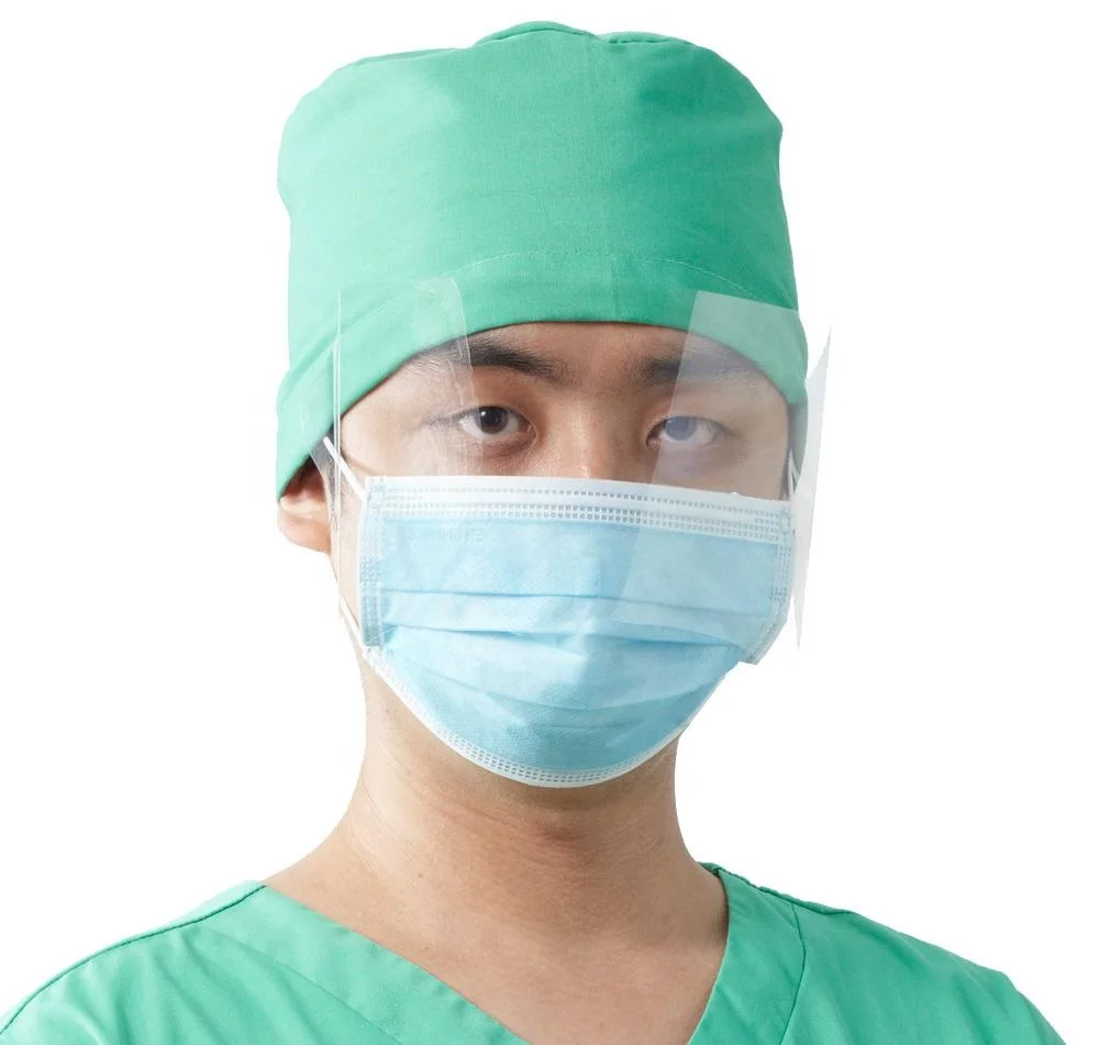 disposable anti-fog nonwoven face mask with plastic eyes shield