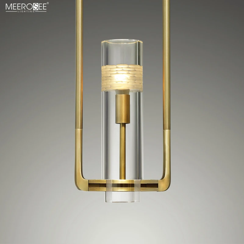 MEEROSEE Rectangular Chandelieron With Column for Dining Room Light Fixture Restaurant Bar Home Decor Light MD86804