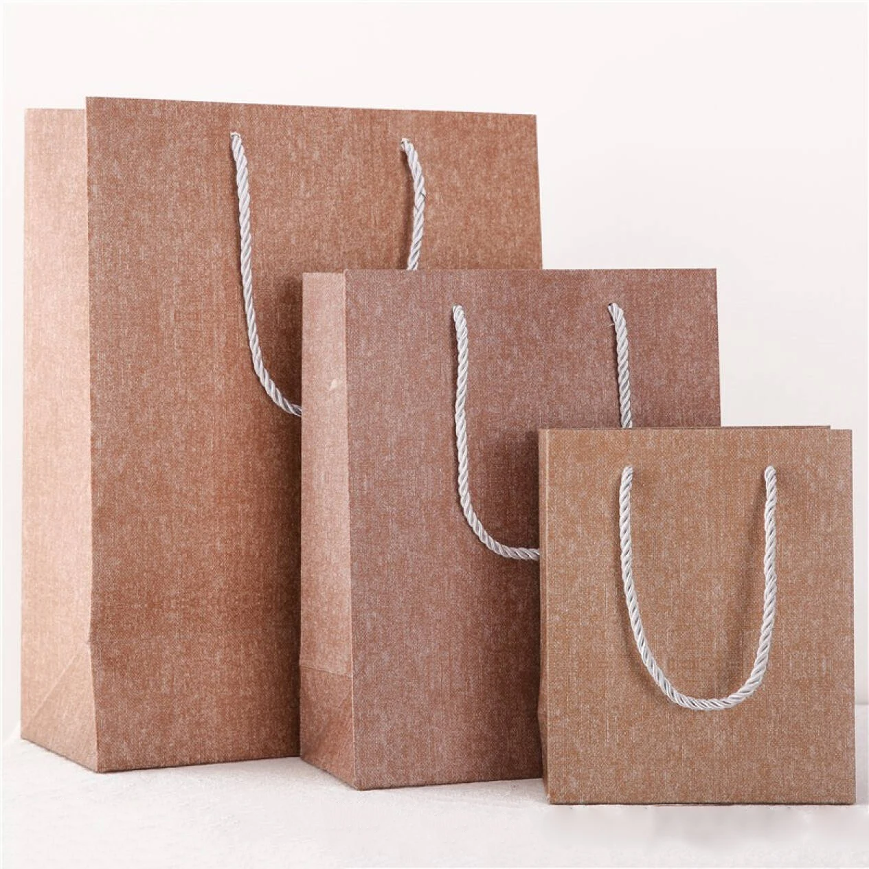 Pendants Handled Brown Kraft Paper Carry Bag, For Shopping, Bag