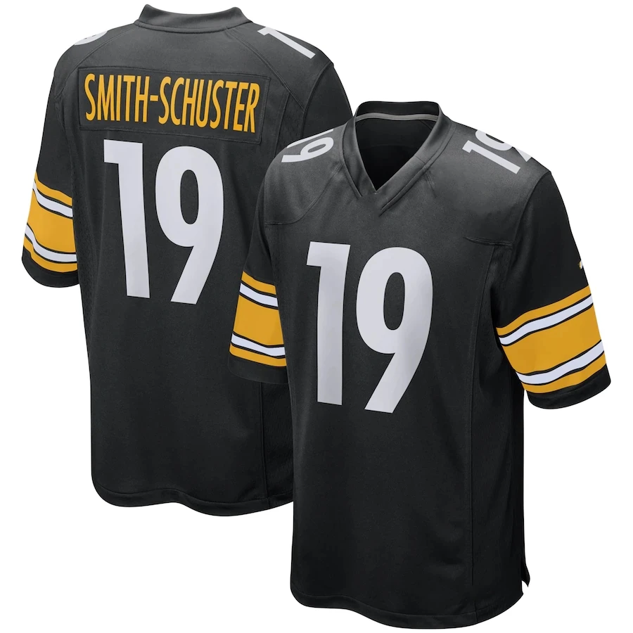 Custom Pittsburgh City Team Club Uniform Stitched American Football Jersey Steeler Black Game 22 Harris 90 Watt 11 Claypool