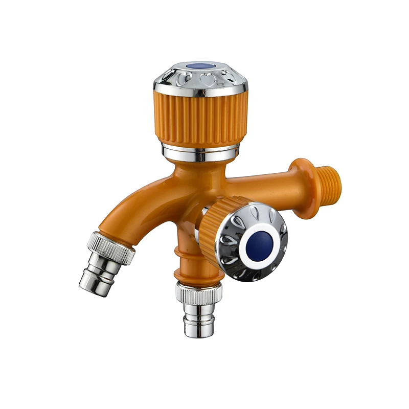 Modern Dual Tap Water Faucet for Washing Machine One in Two out Plastic Mop Pool Balcony Bathroom Multifunctional Design