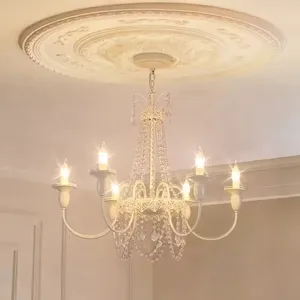 Modern Luxury French Style K9 Crystal Chandelier Pendant Lights Wholesale Remote Control Living Room Hanging Light