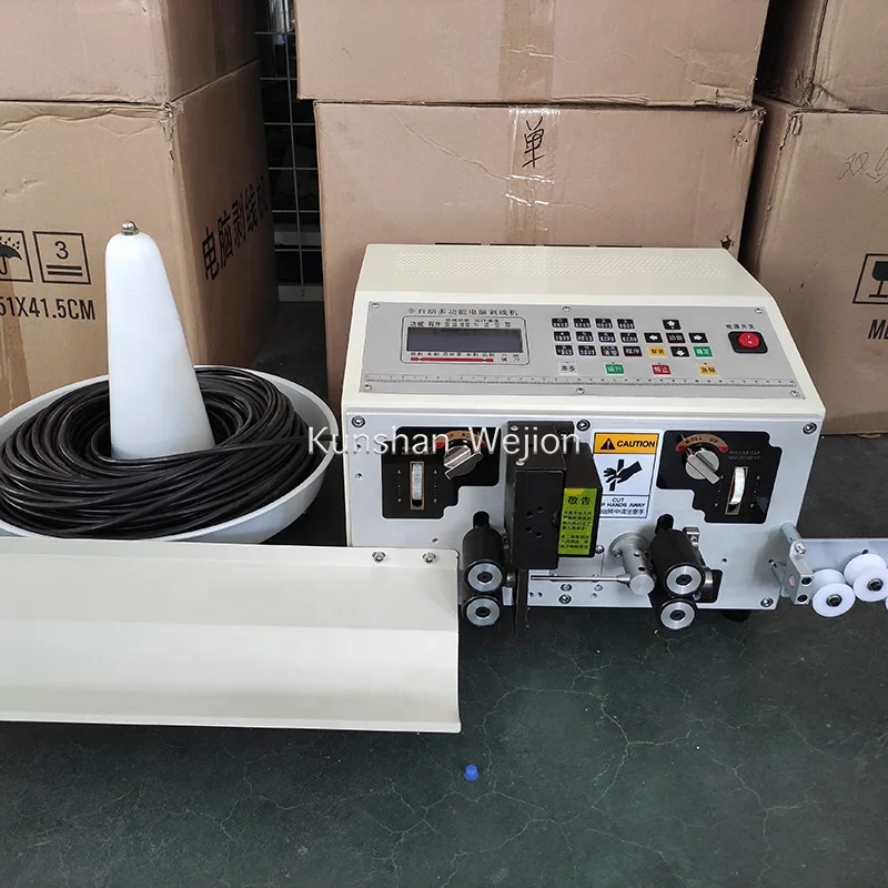 WJ4221 Full Automatic Auto Jacket Cable Cut and Strip Tool Electric Insulation Remove Equipment Wire Cutter and Stripper