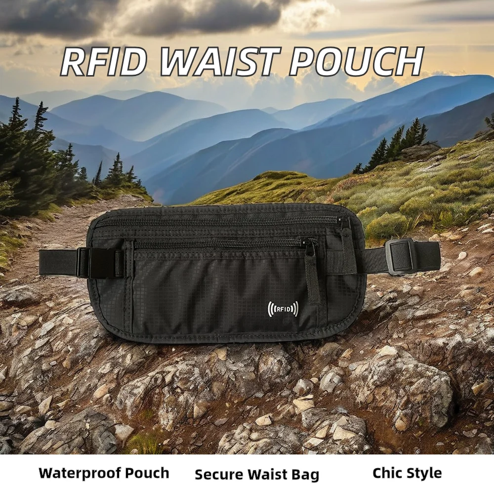 Yajie Factory Custom Ultra-Thin Nylon RFID Magnetic Shielding Waterproof Anti-Theft Invisible Close Fitting Waist Passport Bag