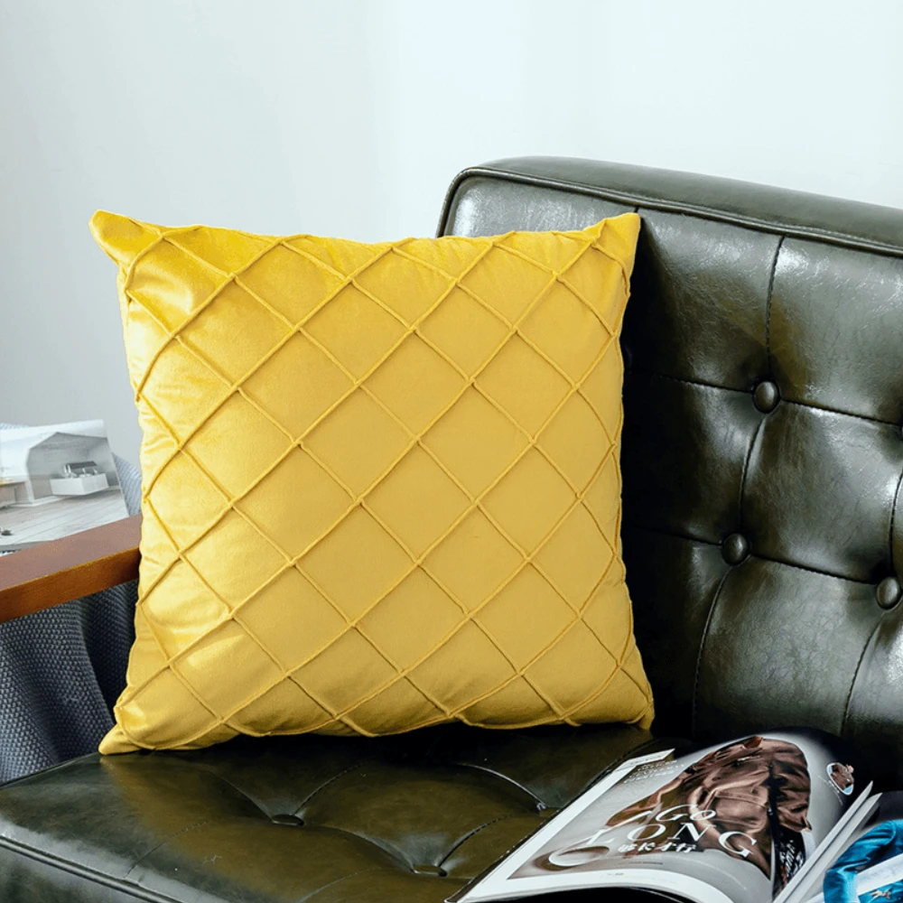 Wholesale Super Soft Pleated Velvet Solid Color Sofa Pillow Cover